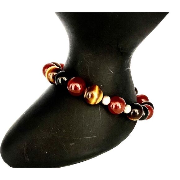 EV# Lovely Polished Stone & Sterling Bracelet - Picture 2 of 6